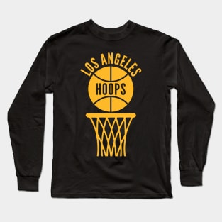 Retro Los Angeles Hoops Gold Logo Long Sleeve T-Shirt